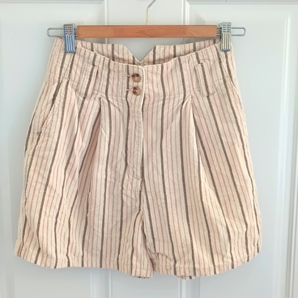 Urban Outfitters high waist wide leg striped corduroy shorts size 0